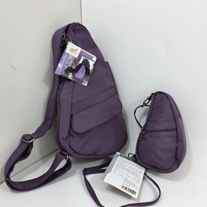 AmeriBag Classic Microfiber Healthy Back Bag Purple Small/Mini 2 in 1 Carry On